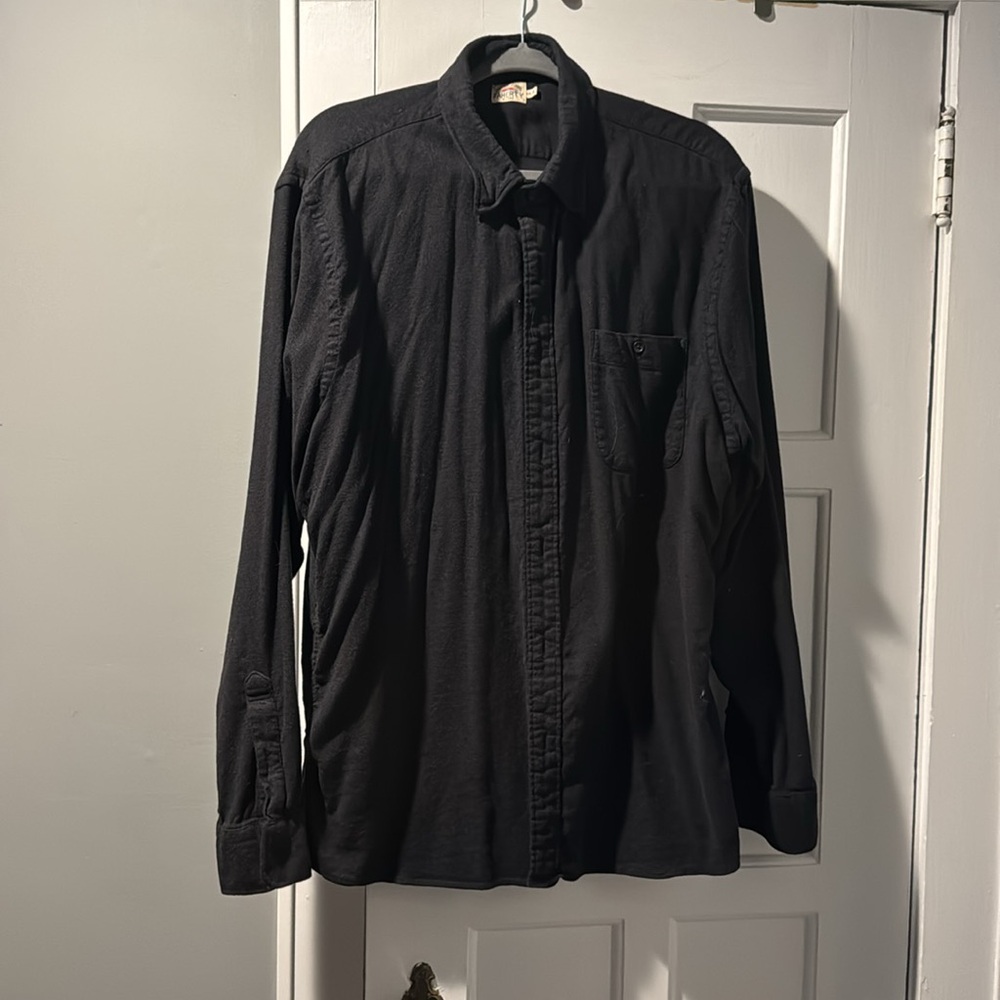 Super Comfy, Solid, Black Flannel Button Down - image 2